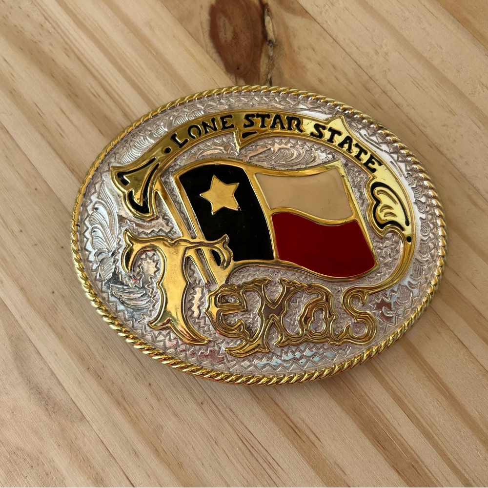 Vintage Texas Flag Belt Buckle